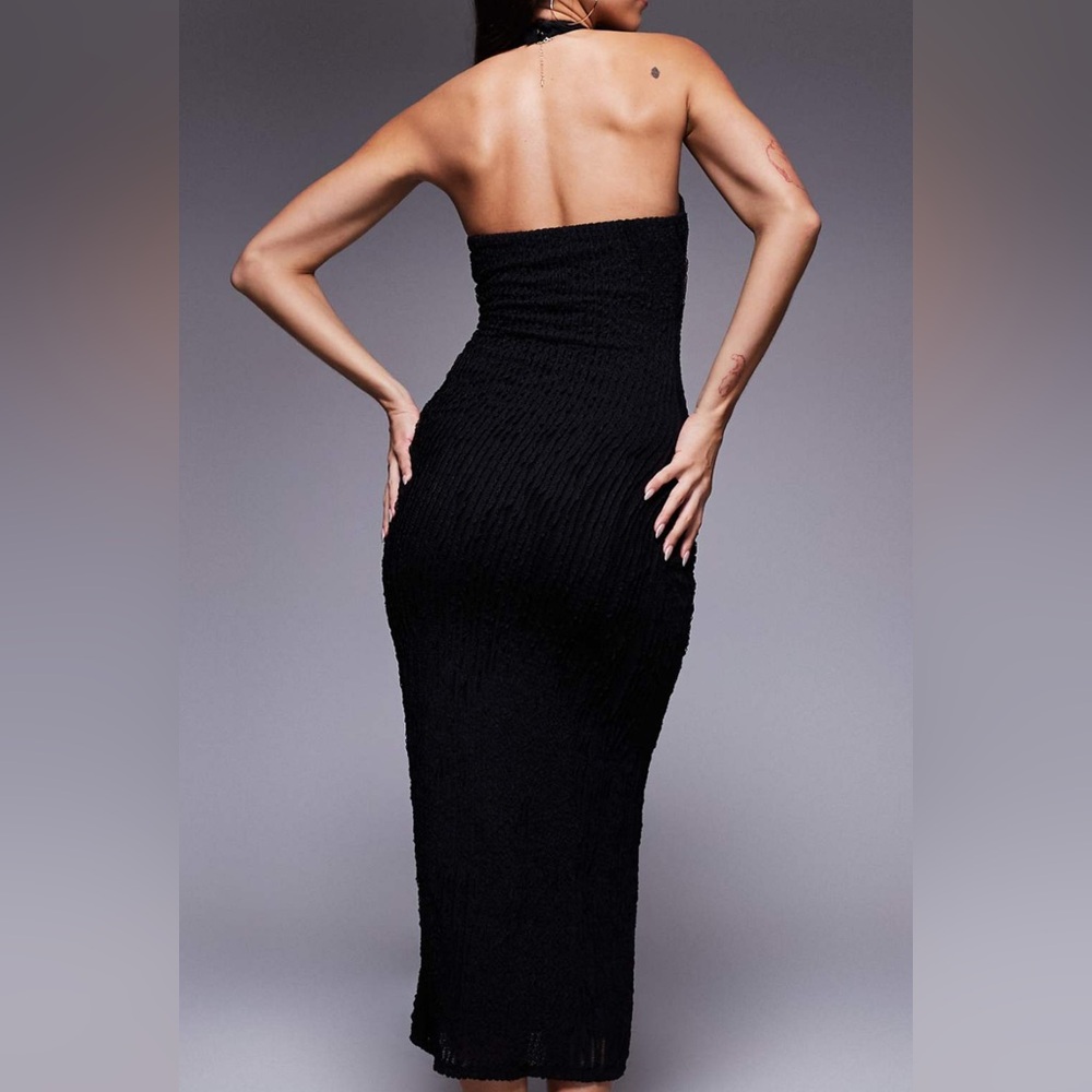 [ASOS] Black Ruched Maxi Dress - Picture 2 of 4